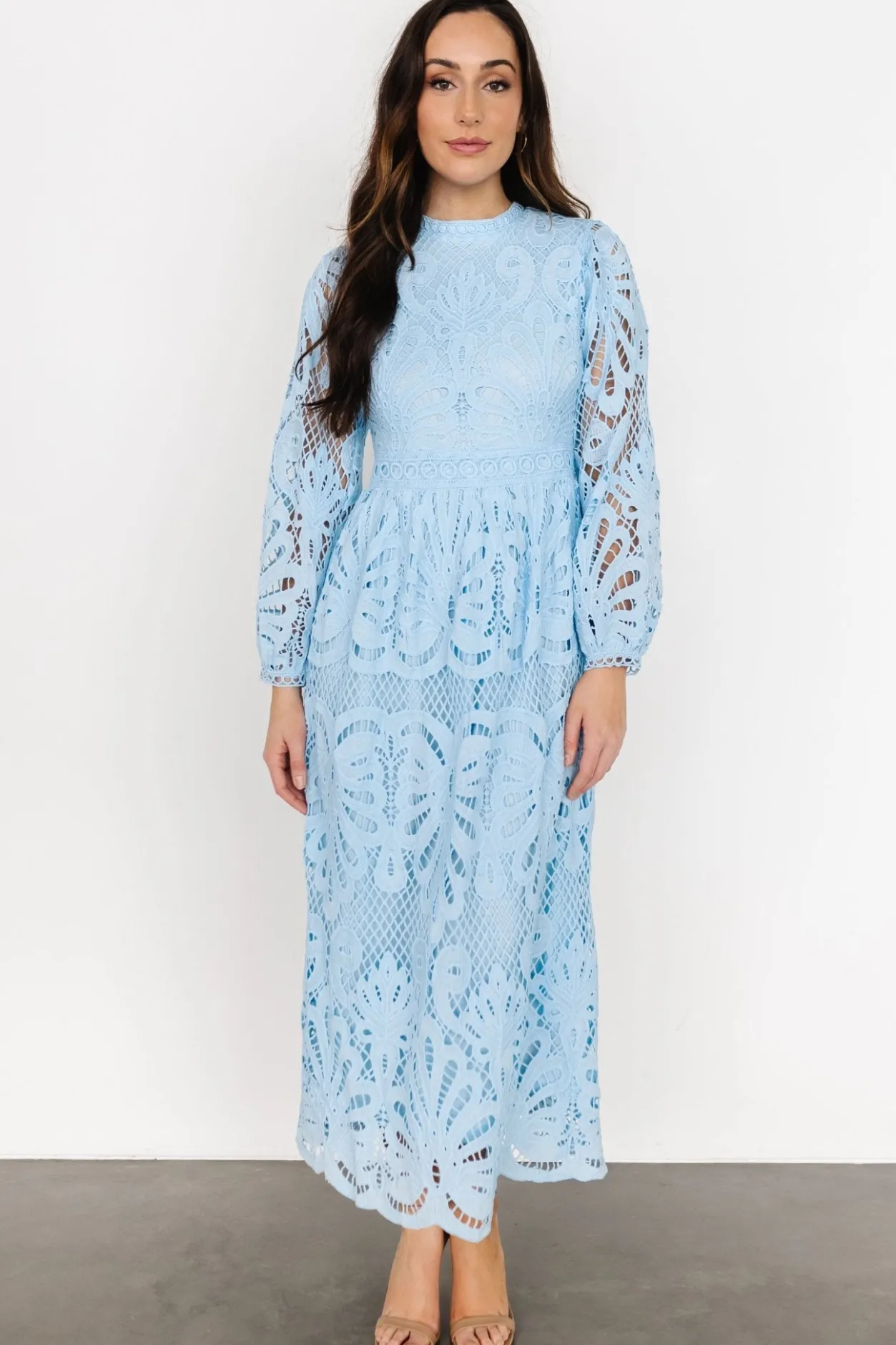 Hot Baltic Born Eldora Lace Midi Dress | Light Blue LightBlue