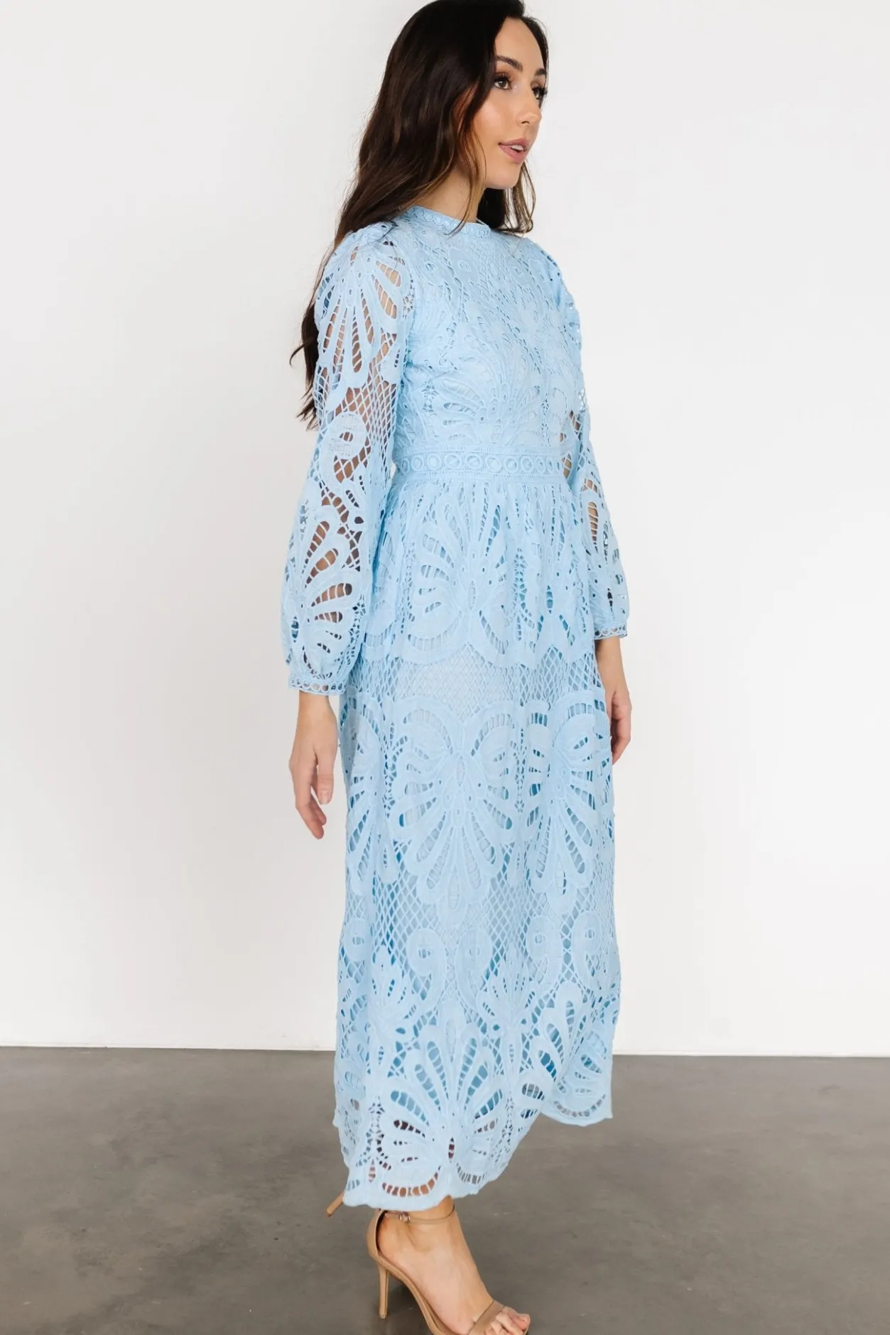 Hot Baltic Born Eldora Lace Midi Dress | Light Blue LightBlue