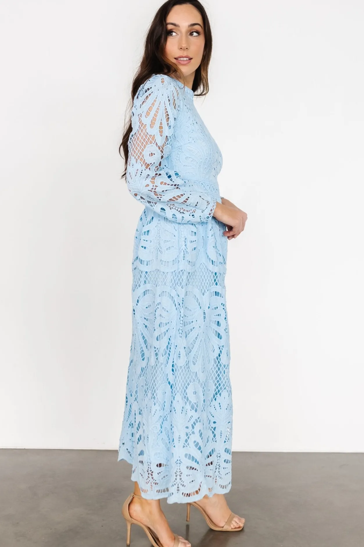 Hot Baltic Born Eldora Lace Midi Dress | Light Blue LightBlue