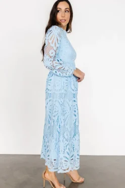 Hot Baltic Born Eldora Lace Midi Dress | Light Blue LightBlue