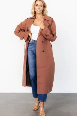 Clearance Baltic Born Elias Trench Coat | Warm Brown WarmBrown