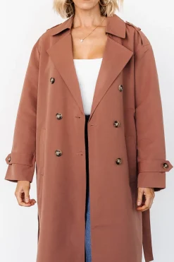 Clearance Baltic Born Elias Trench Coat | Warm Brown WarmBrown