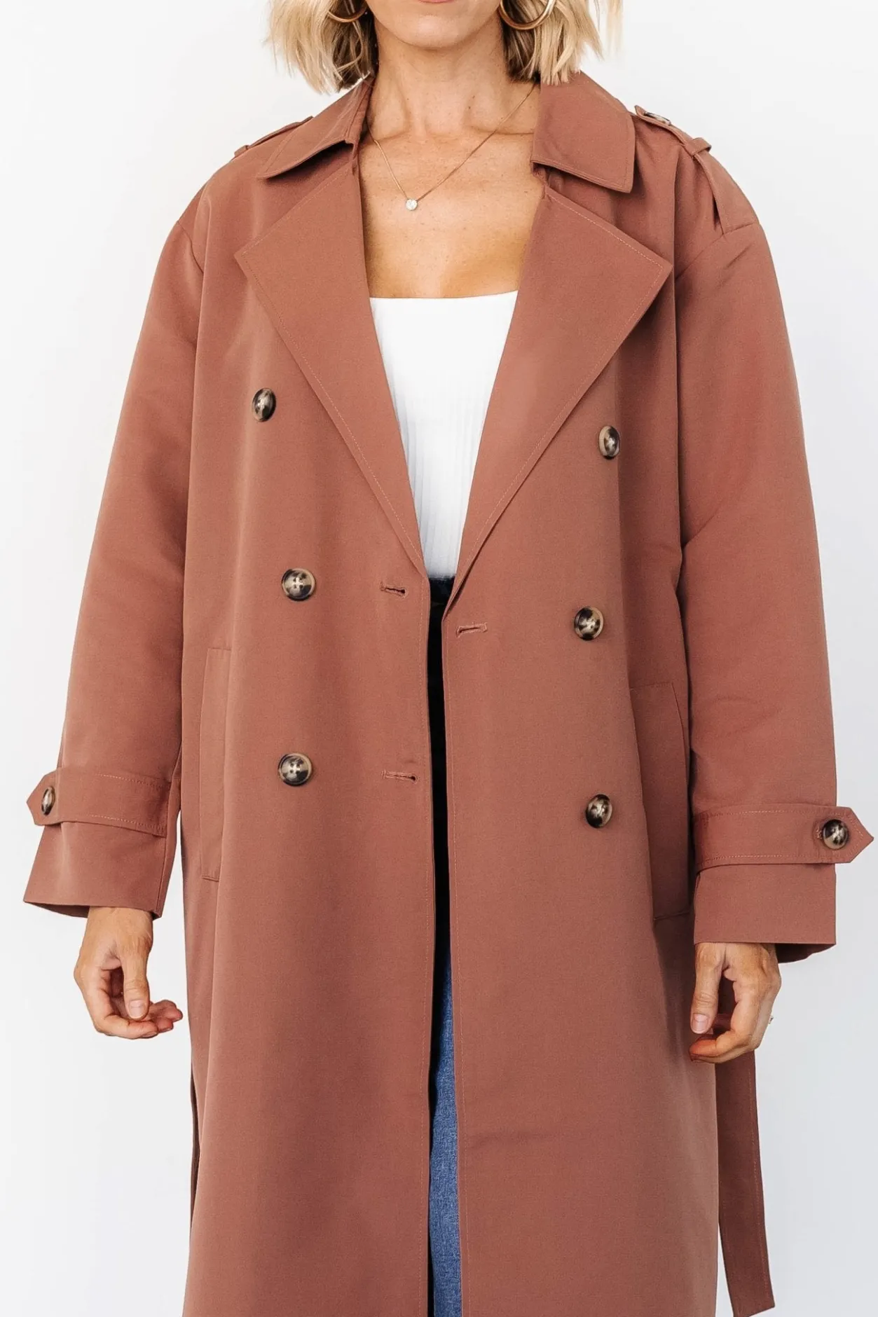 Clearance Baltic Born Elias Trench Coat | Warm Brown WarmBrown