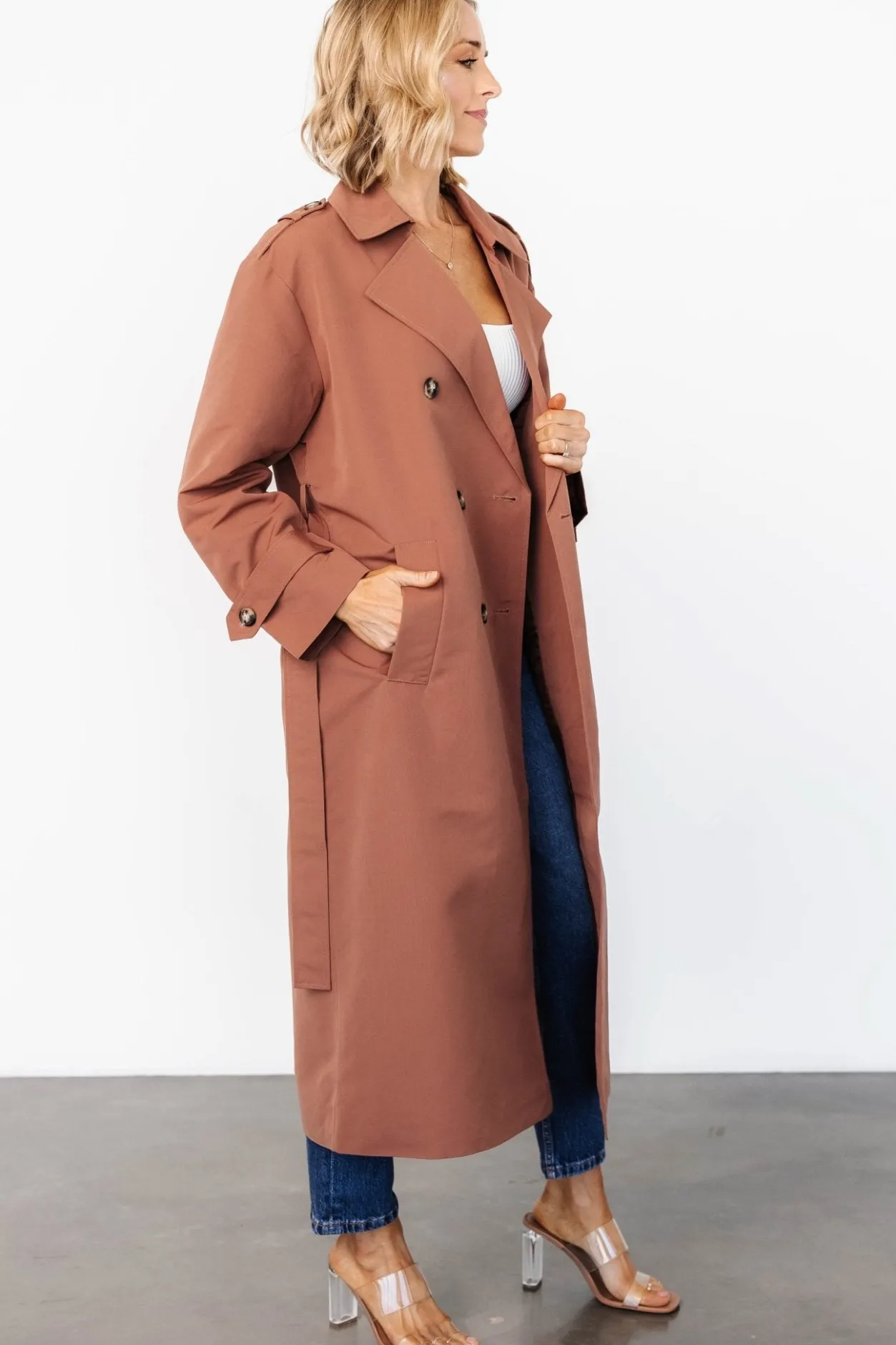 Clearance Baltic Born Elias Trench Coat | Warm Brown WarmBrown