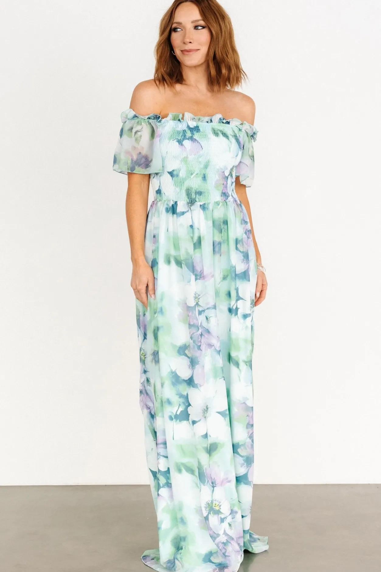 New Baltic Born Elina Maxi Dress | Blue + Green Multi Floral Blue+GreenMultiFloral