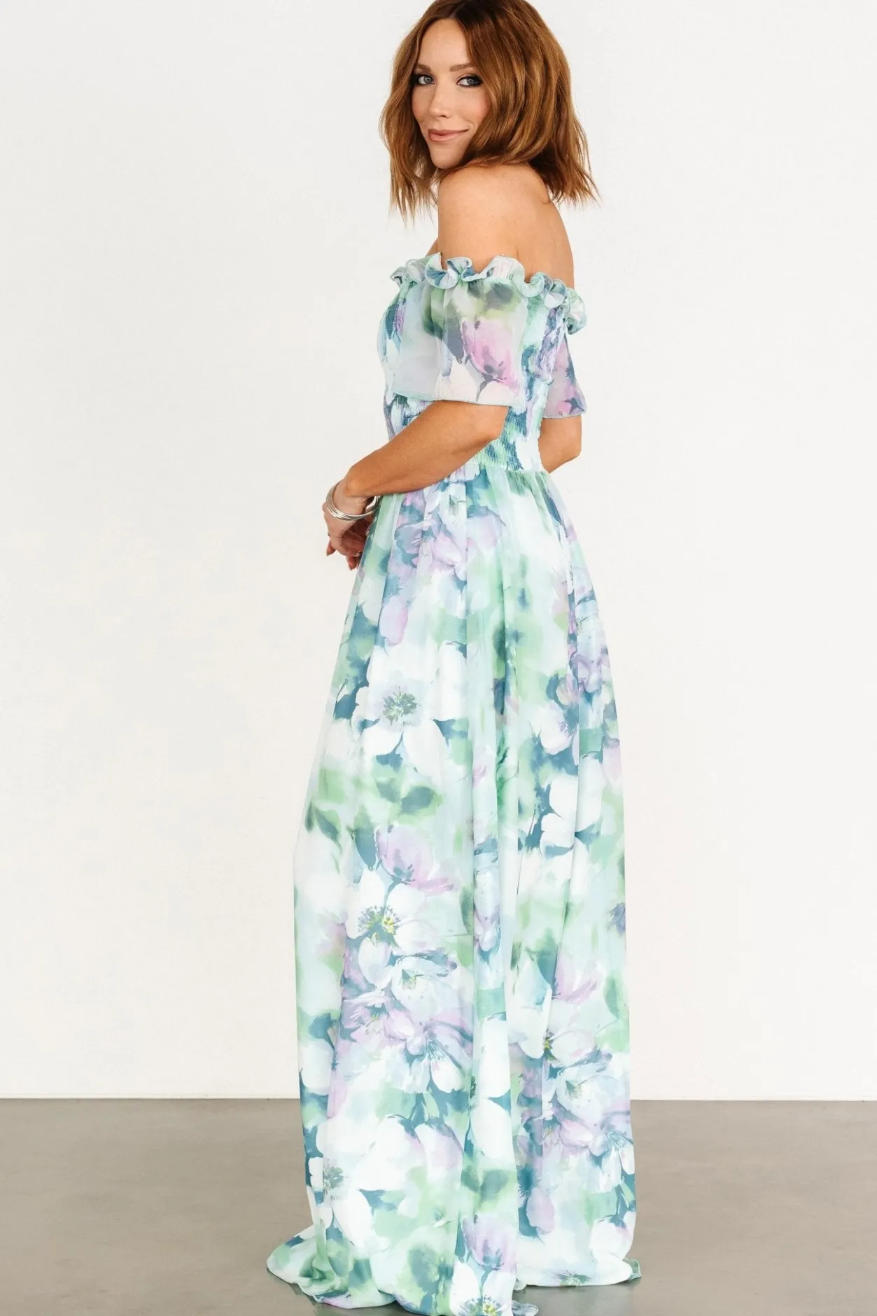 New Baltic Born Elina Maxi Dress | Blue + Green Multi Floral Blue+GreenMultiFloral