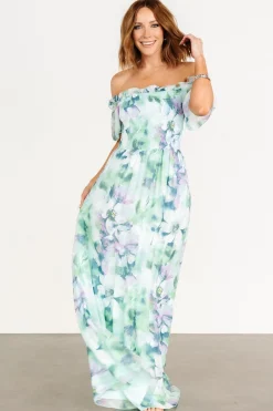 New Baltic Born Elina Maxi Dress | Blue + Green Multi Floral Blue+GreenMultiFloral