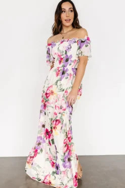 Online Baltic Born Elina Maxi Dress | Ivory + Pink Multi Floral Ivory+PinkMultiFloral