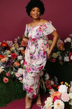 Online Baltic Born Elina Maxi Dress | Ivory + Pink Multi Floral Ivory+PinkMultiFloral