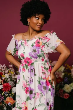 Online Baltic Born Elina Maxi Dress | Ivory + Pink Multi Floral Ivory+PinkMultiFloral