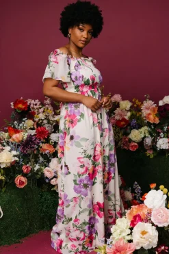 Online Baltic Born Elina Maxi Dress | Ivory + Pink Multi Floral Ivory+PinkMultiFloral