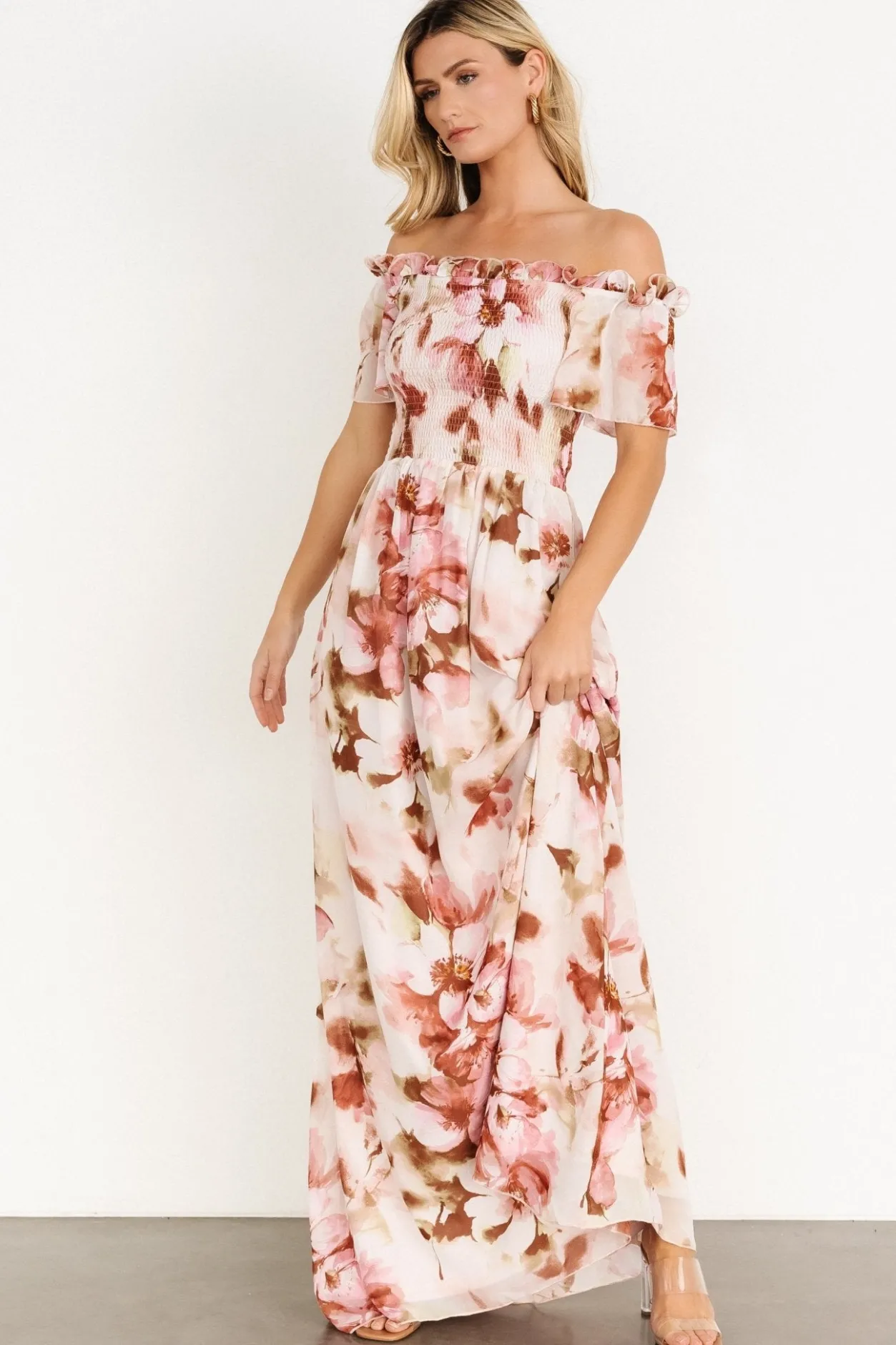 Outlet Baltic Born Elina Maxi Dress | Mauve Multi Floral MauveMultiFloral