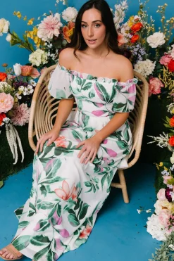 Sale Baltic Born Elina Maxi Dress | White + Green Multi Floral White+GreenMultiFloral