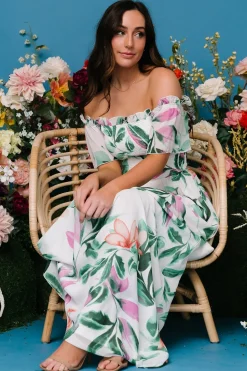 Sale Baltic Born Elina Maxi Dress | White + Green Multi Floral White+GreenMultiFloral