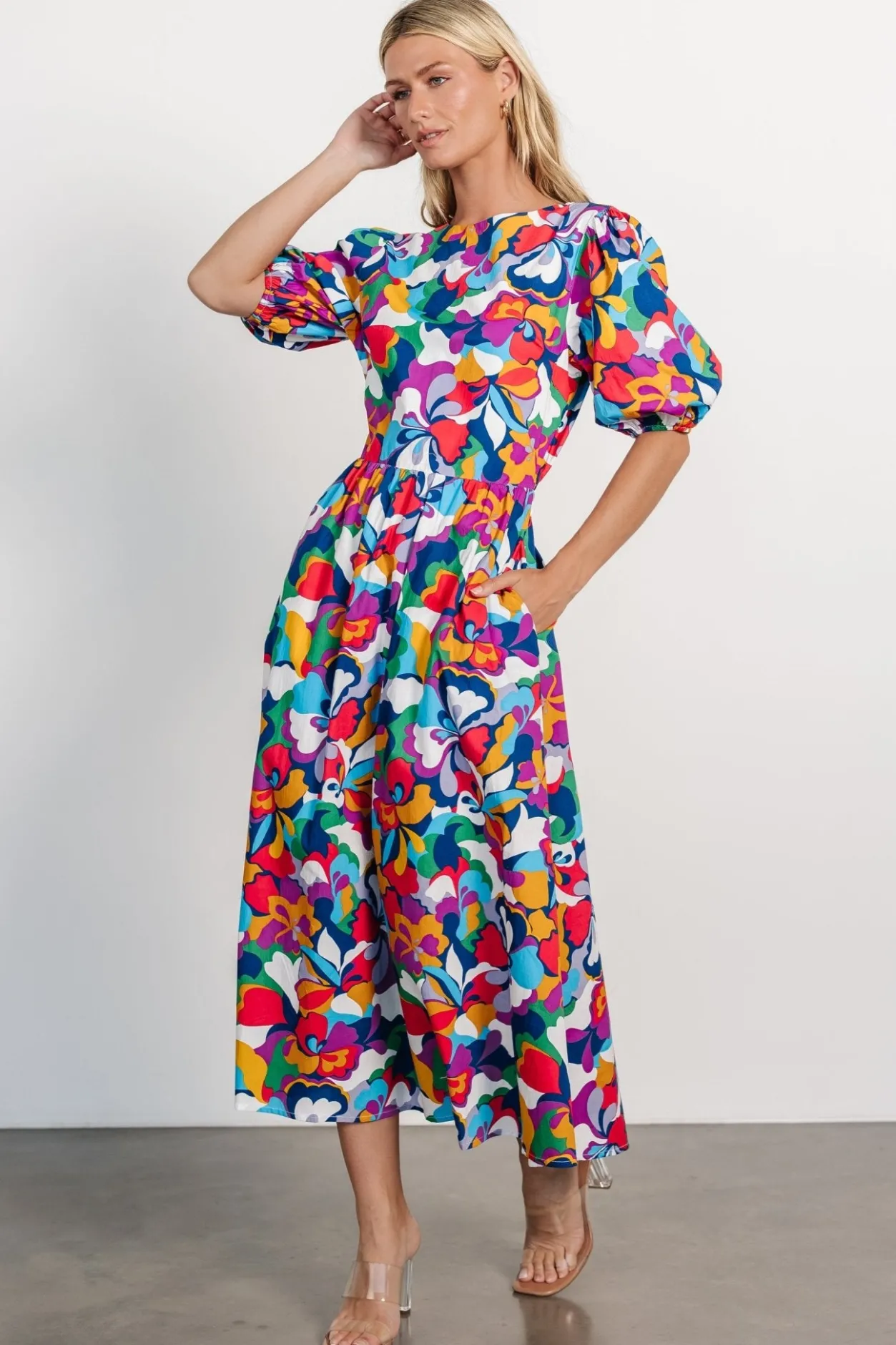 New Baltic Born Elisa Open Back Dress | Multi Print MultiPrint