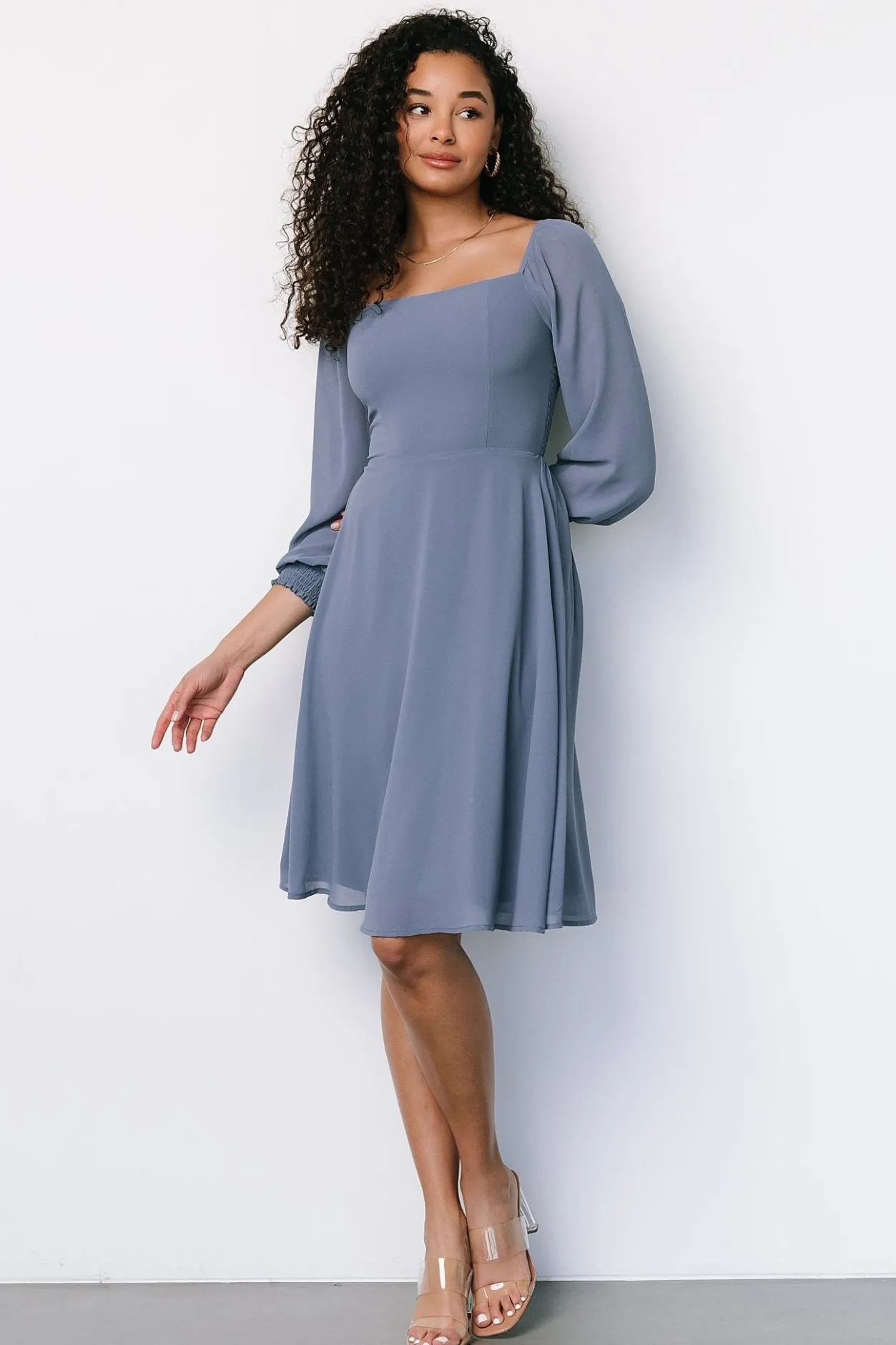 New Baltic Born Elise Short Dress | Whisper Blue WhisperBlue
