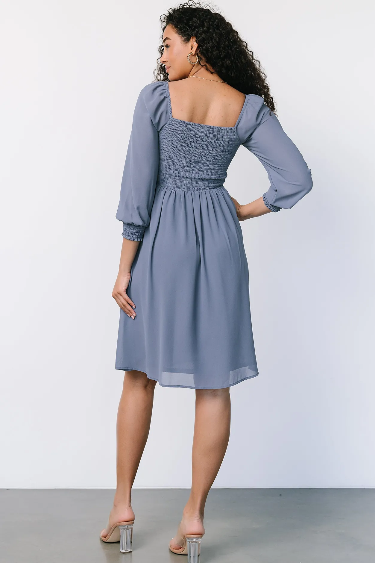 New Baltic Born Elise Short Dress | Whisper Blue WhisperBlue