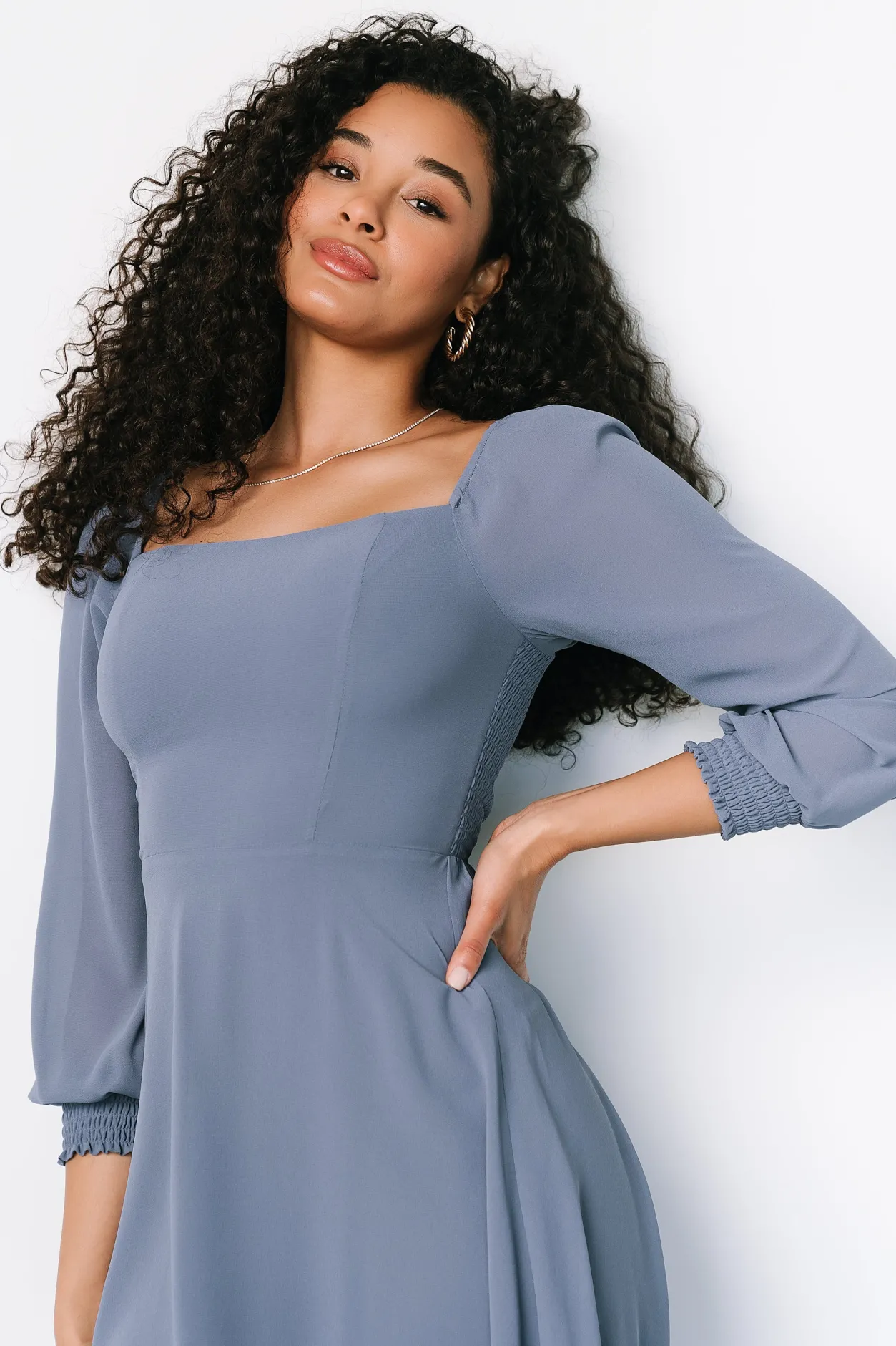 New Baltic Born Elise Short Dress | Whisper Blue WhisperBlue