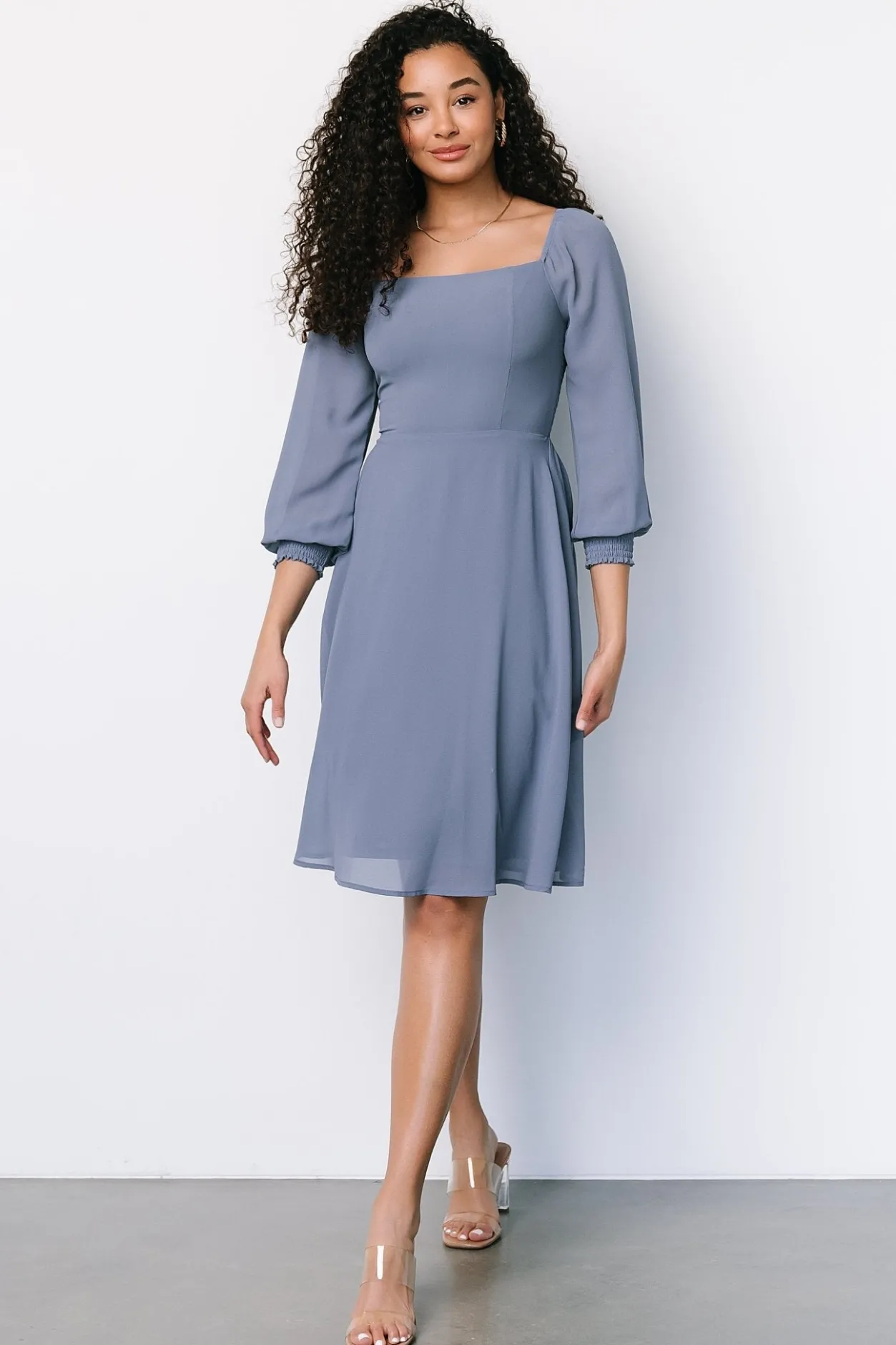 New Baltic Born Elise Short Dress | Whisper Blue WhisperBlue