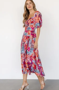 Hot Baltic Born Elisha Midi Dress | Blue + Multi Floral Blue+MultiFloral