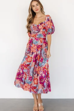 Hot Baltic Born Elisha Midi Dress | Blue + Multi Floral Blue+MultiFloral