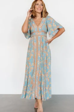 Best Baltic Born Elissa Maxi Dress | Dusty Blue Floral DustyBlueFloral