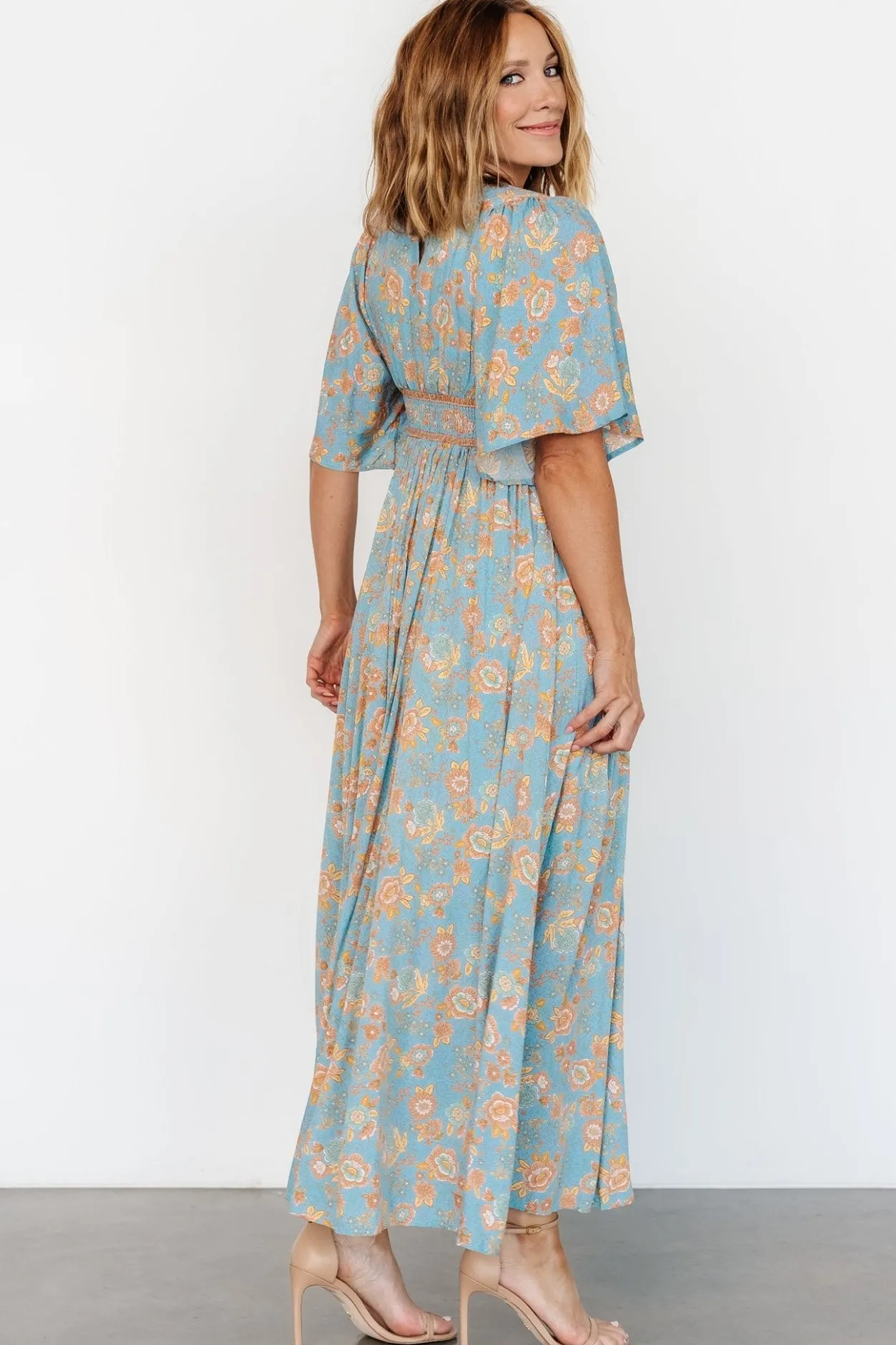 Best Baltic Born Elissa Maxi Dress | Dusty Blue Floral DustyBlueFloral