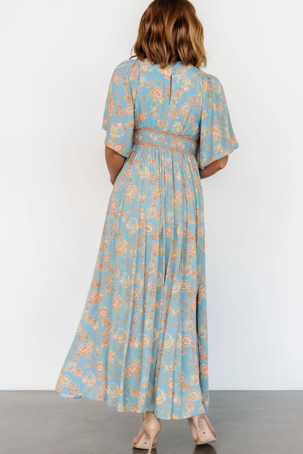 Best Baltic Born Elissa Maxi Dress | Dusty Blue Floral DustyBlueFloral