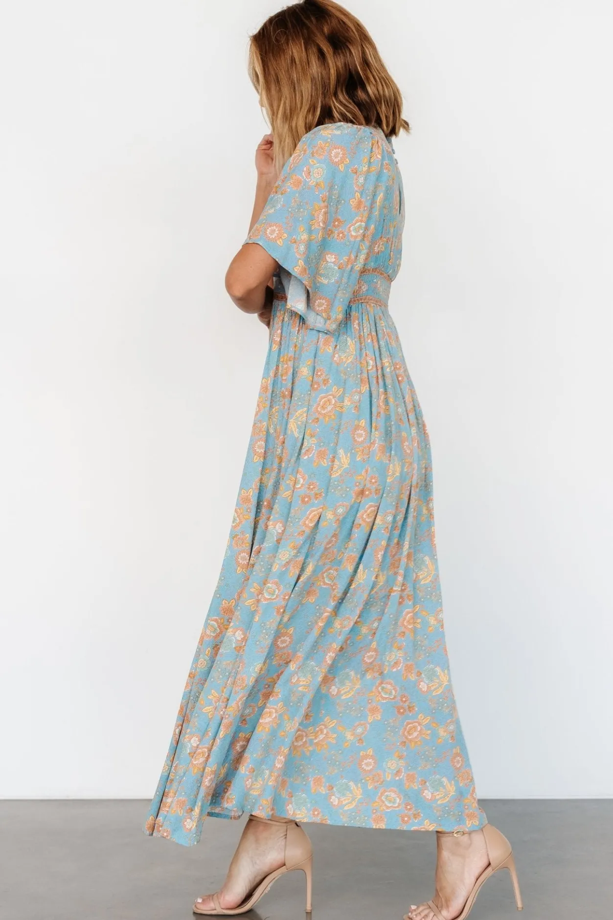 Best Baltic Born Elissa Maxi Dress | Dusty Blue Floral DustyBlueFloral