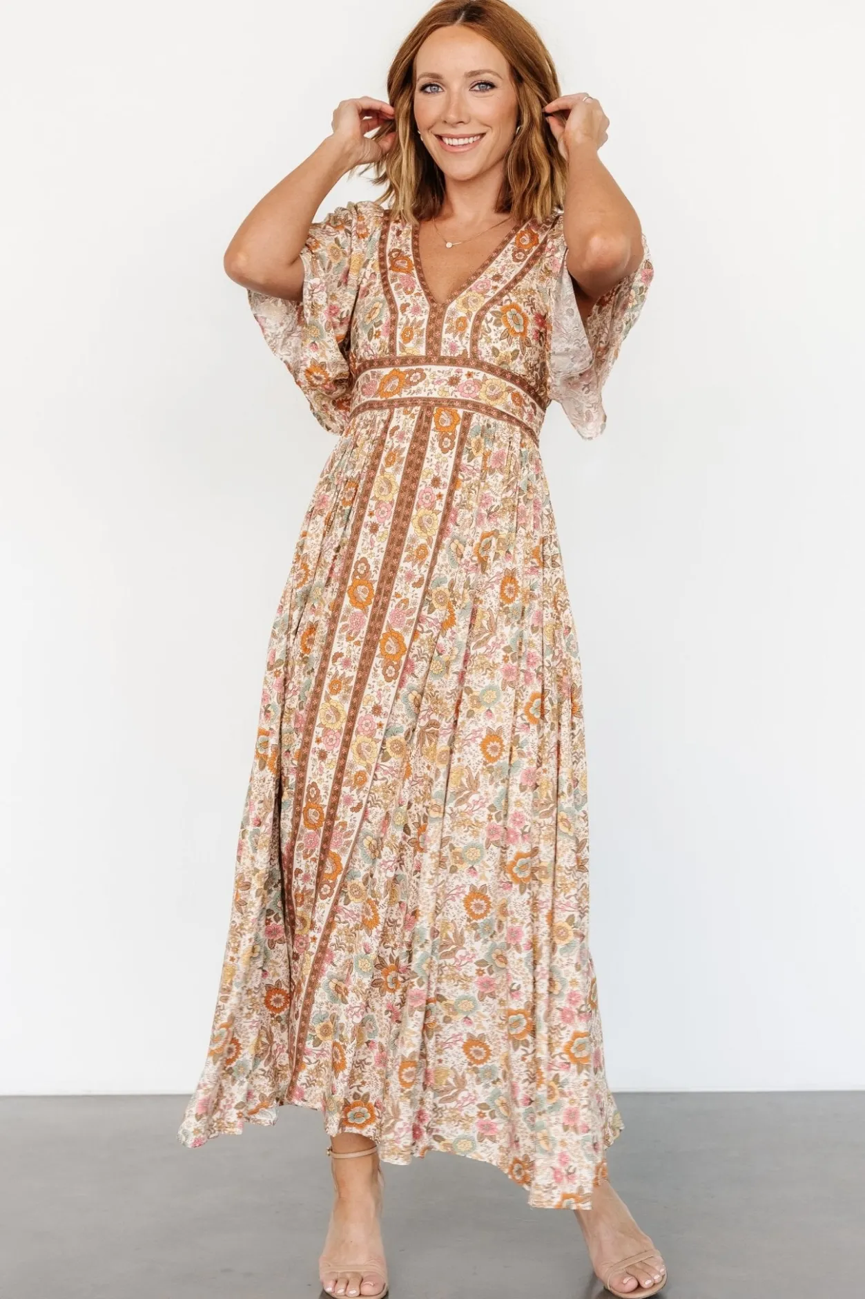 Sale Baltic Born Elissa Maxi Dress | Vintage Cream Floral VintageCreamFloral