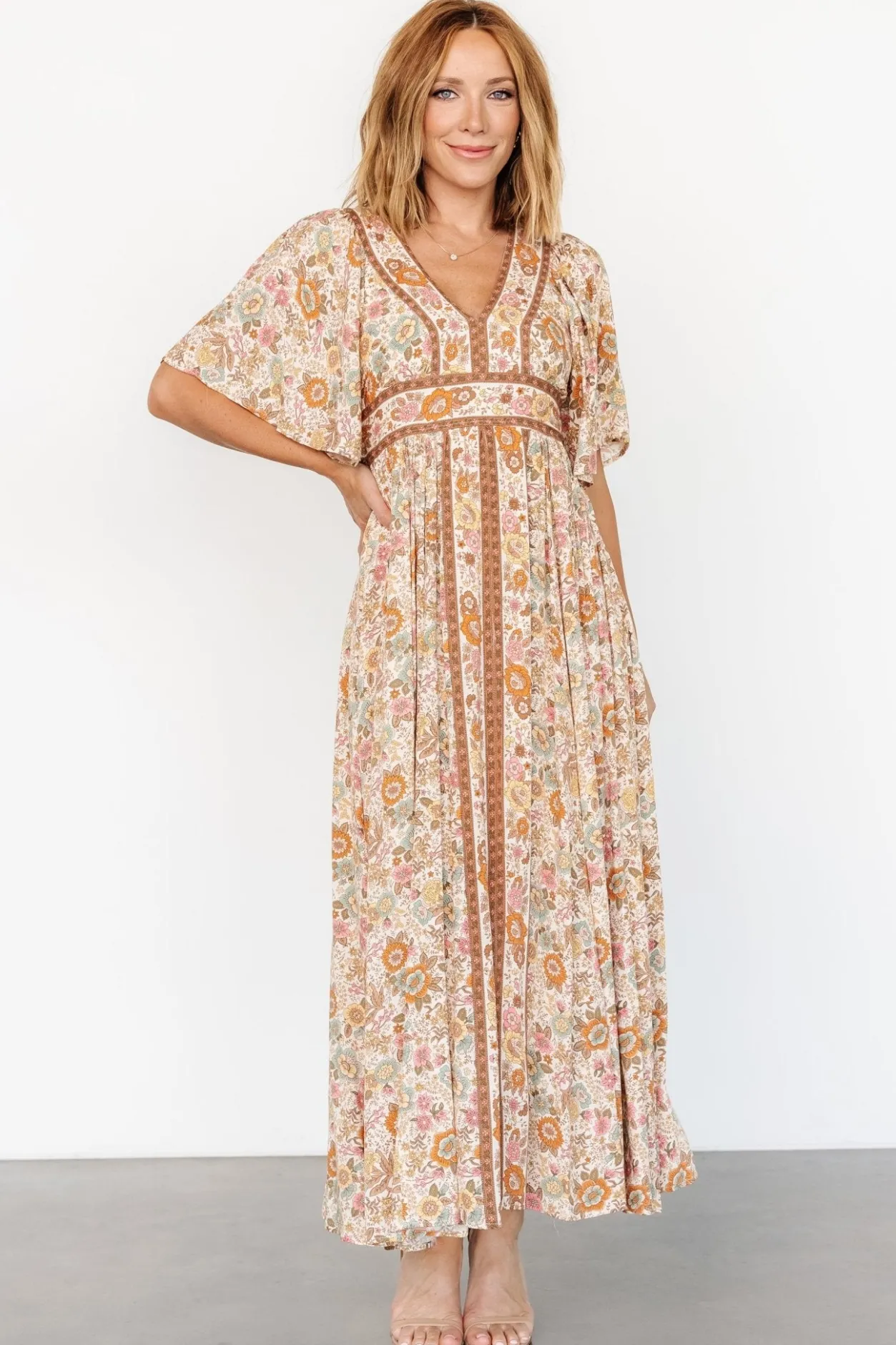 Sale Baltic Born Elissa Maxi Dress | Vintage Cream Floral VintageCreamFloral
