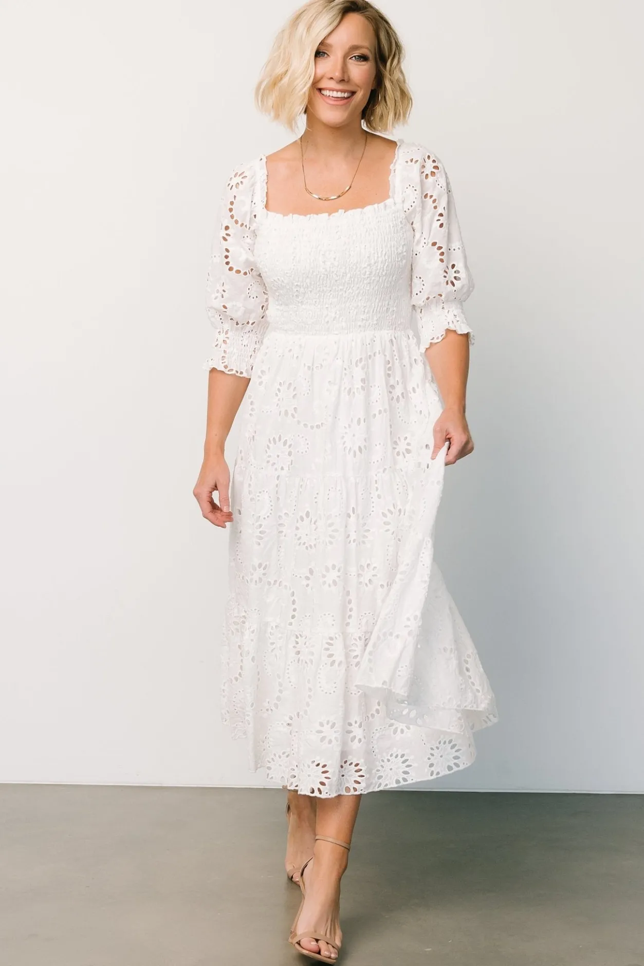 Best Baltic Born Ella Eyelet Midi Dress | White