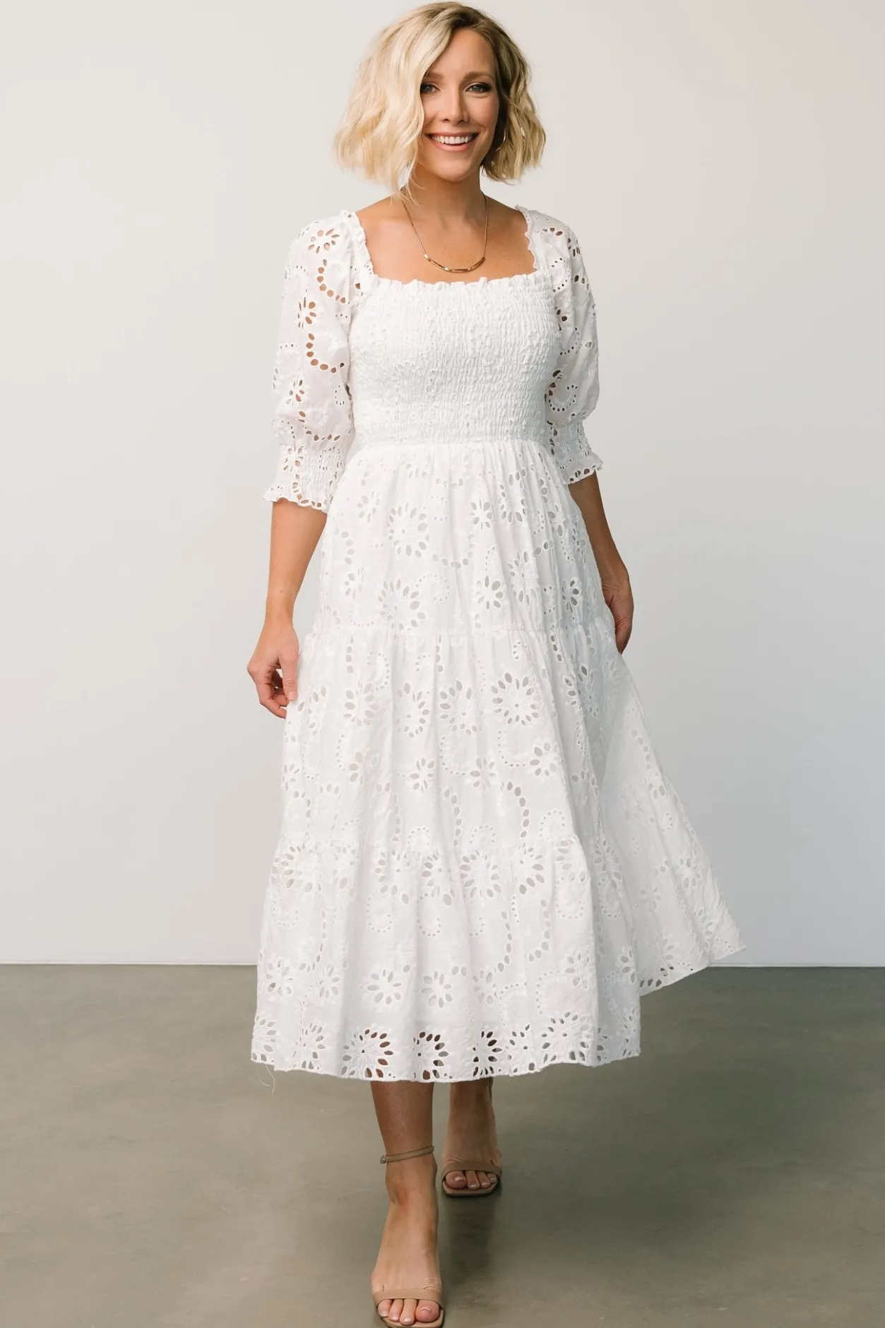 Best Baltic Born Ella Eyelet Midi Dress | White