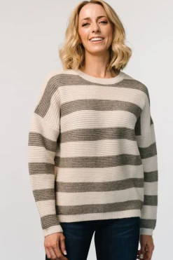 Online Baltic Born Ellington Knit Sweater | Cream + Gray Cream+Gray