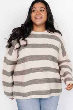 Online Baltic Born Ellington Knit Sweater | Cream + Gray Cream+Gray