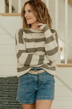 Online Baltic Born Ellington Knit Sweater | Cream + Gray Cream+Gray