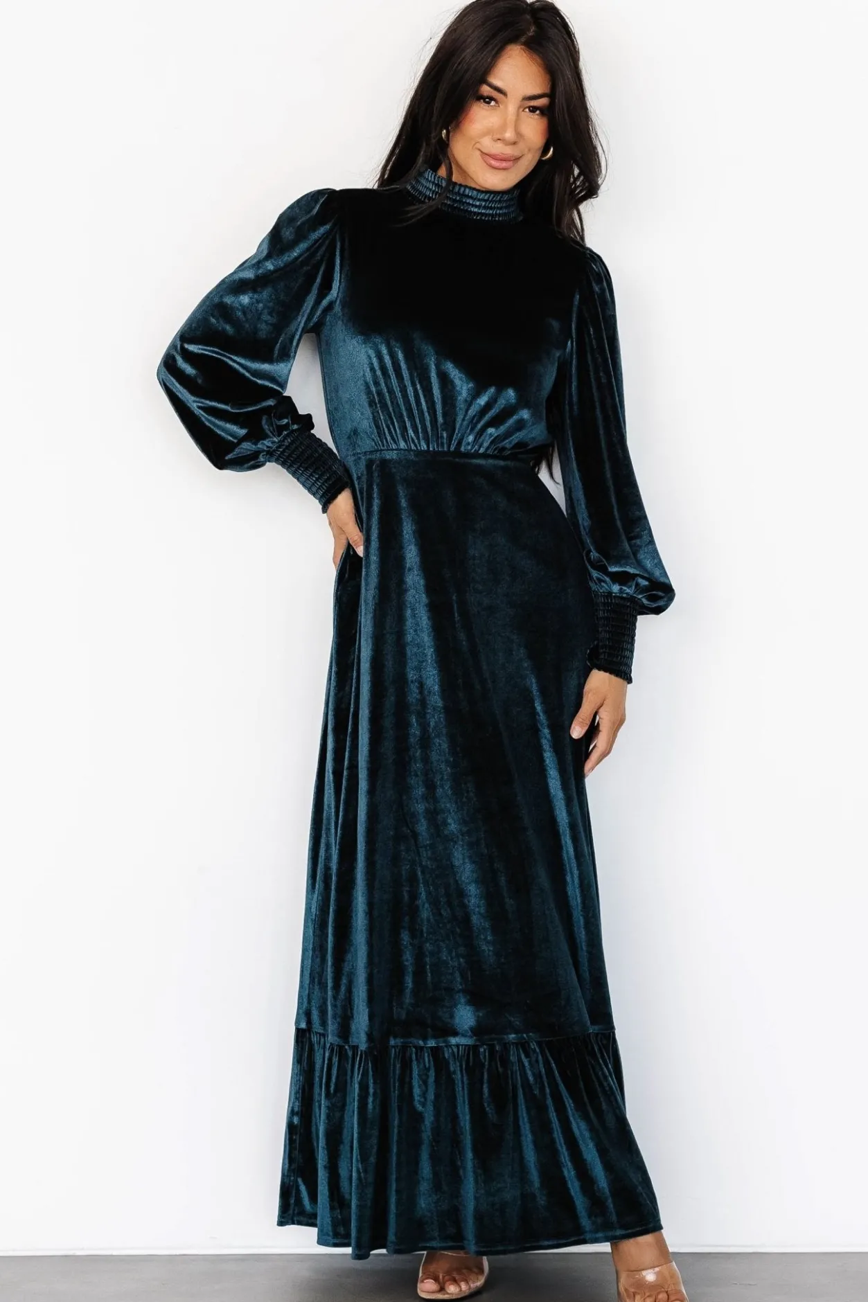 Outlet Baltic Born Elodie Velvet Maxi Dress | Jade