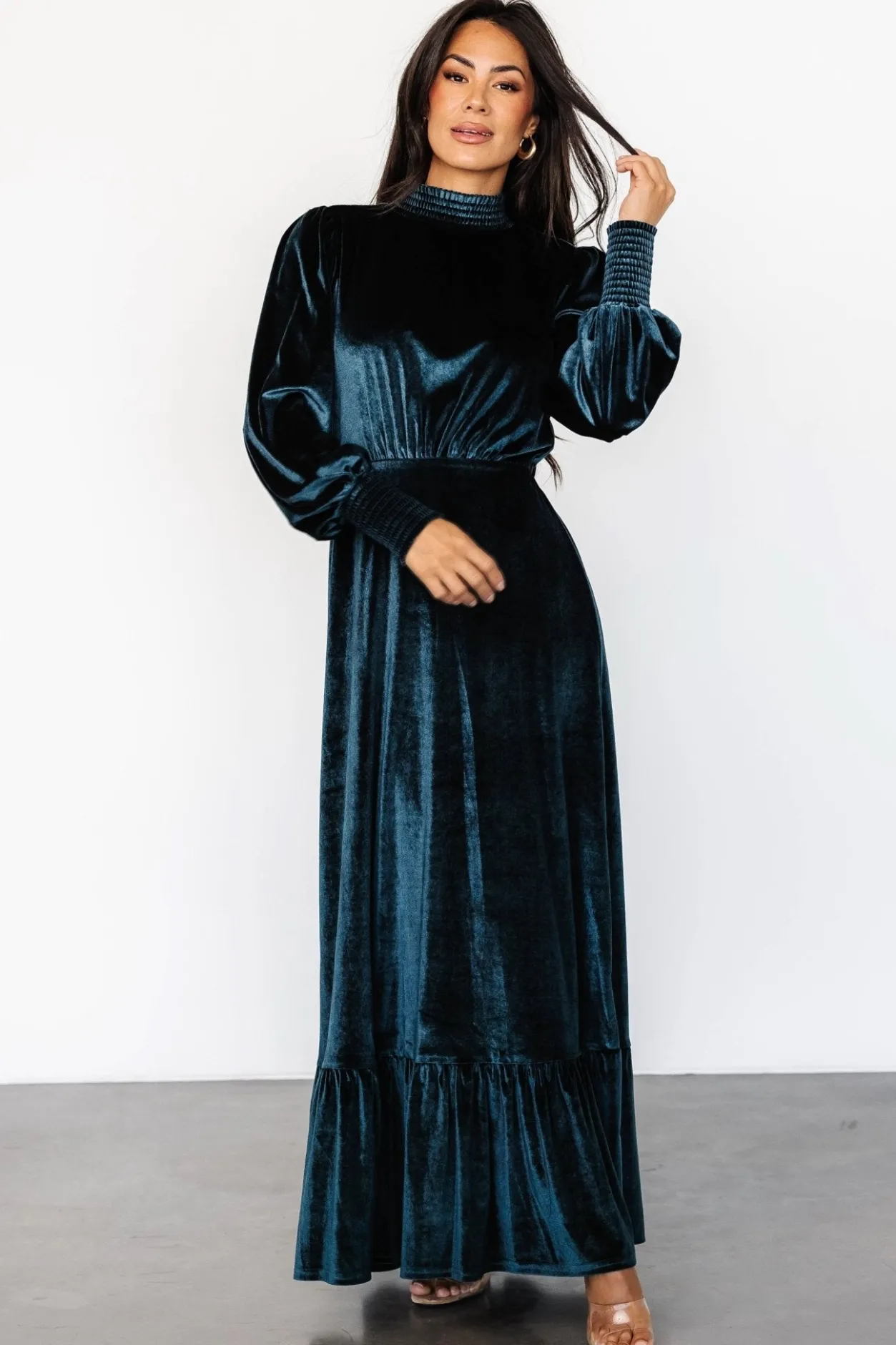 Outlet Baltic Born Elodie Velvet Maxi Dress | Jade