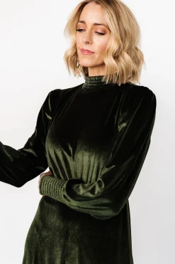 Hot Baltic Born Elodie Velvet Maxi Dress | Deep Olive DeepOlive