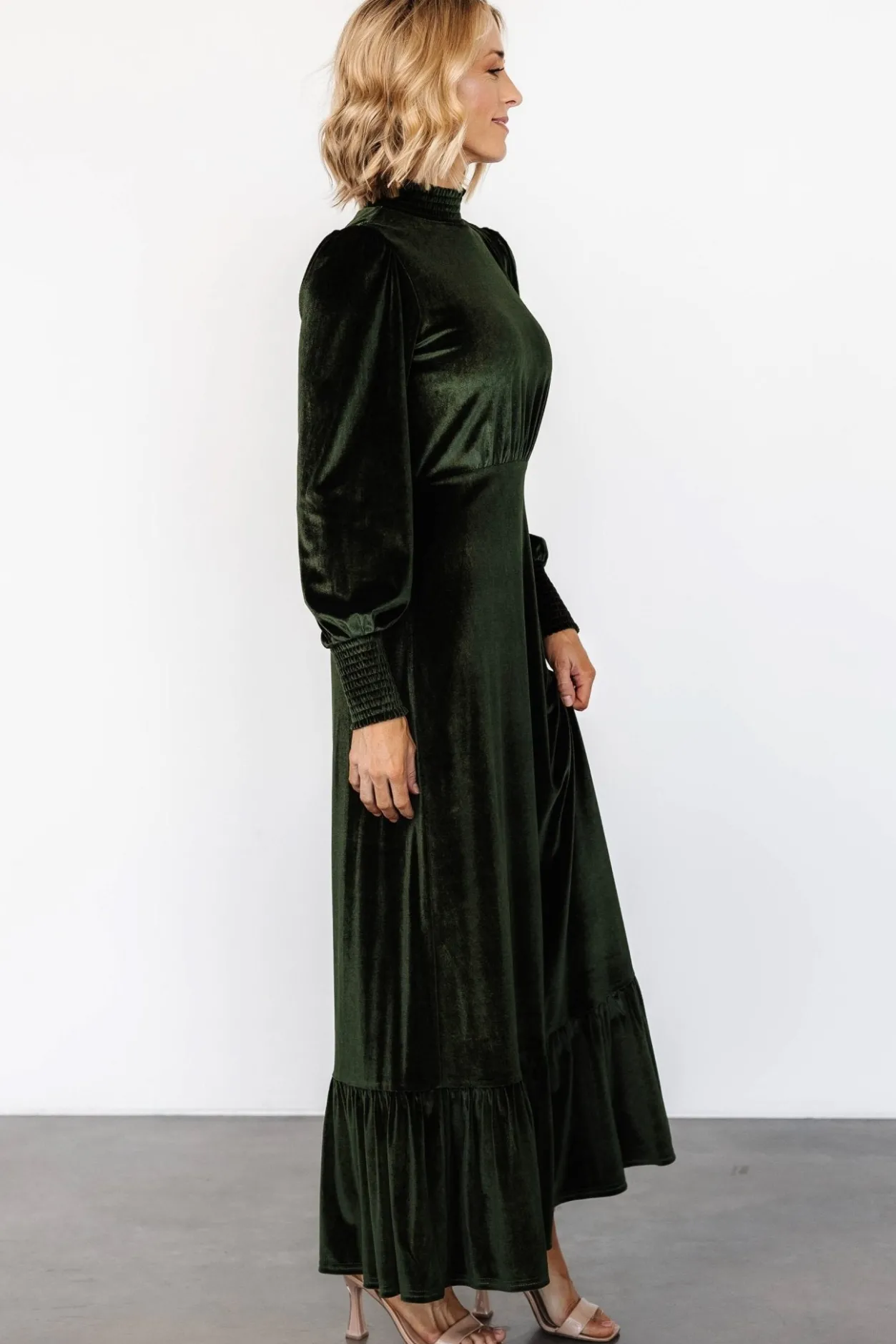 Hot Baltic Born Elodie Velvet Maxi Dress | Deep Olive DeepOlive