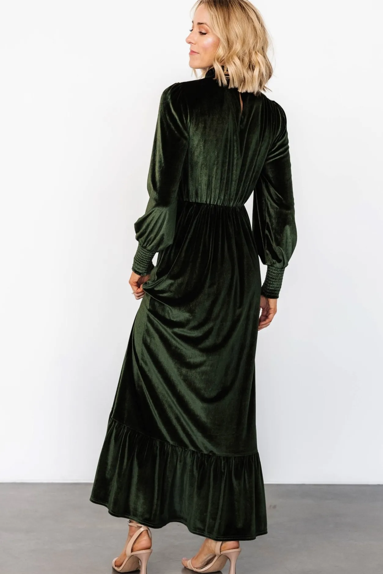 Hot Baltic Born Elodie Velvet Maxi Dress | Deep Olive DeepOlive
