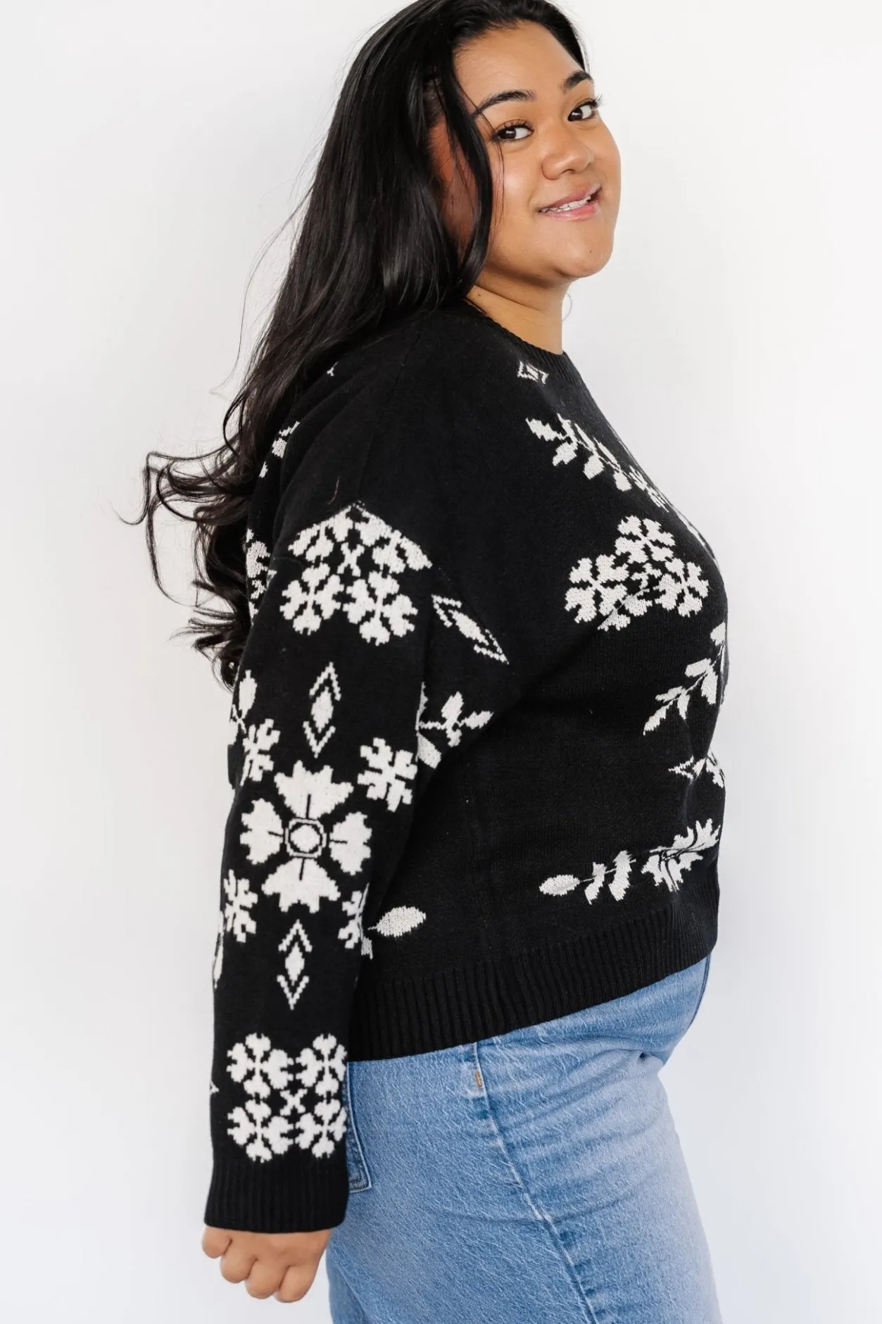 Sale Baltic Born Elsa Sweater | Black + Off White Black+OffWhite