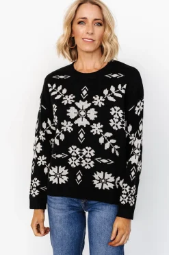Sale Baltic Born Elsa Sweater | Black + Off White Black+OffWhite