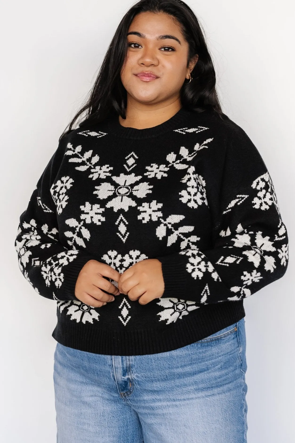 Sale Baltic Born Elsa Sweater | Black + Off White Black+OffWhite