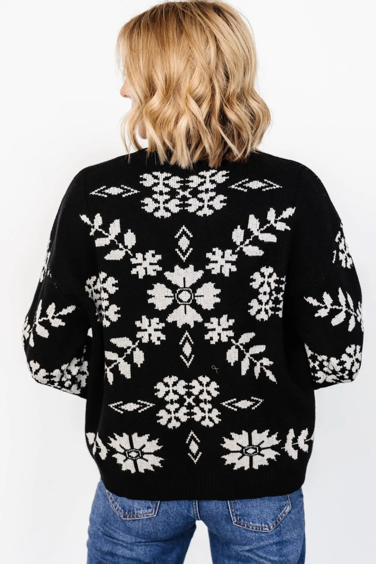Sale Baltic Born Elsa Sweater | Black + Off White Black+OffWhite