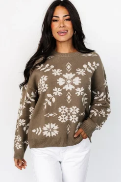 Clearance Baltic Born Elsa Sweater | Olive + Off White Olive+OffWhite