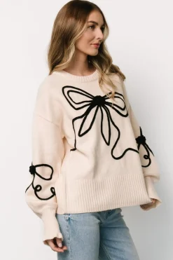 Clearance Baltic Born Elsie Ribbon Sweater | Cream + Black Cream+Black
