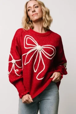 Online Baltic Born Elsie Ribbon Sweater | Red + Ivory Red+Ivory