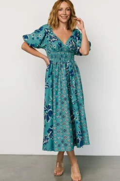 Clearance Baltic Born Elyse Midi Dress | Teal + Blue Multi Teal+BlueMulti