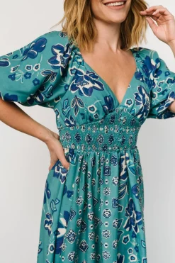 Clearance Baltic Born Elyse Midi Dress | Teal + Blue Multi Teal+BlueMulti